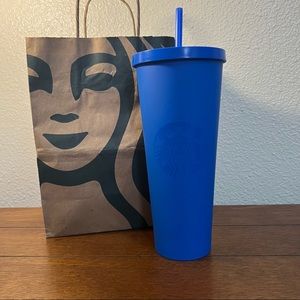 NWT Rare Starbucks Royal Cobalt Blue Soft Touch Tumbler 24oz
